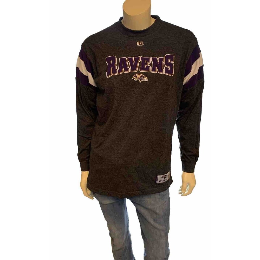 Ravens NFL Team Apparel Official Long Sleeve 70,107 Screaming Fans Mens XL